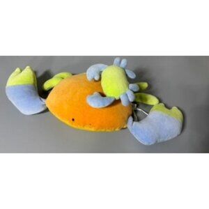 Pottery Barn Kids Colorful Plush Crab Toy Multicolor Soft Stuffed Animal Pull Vi